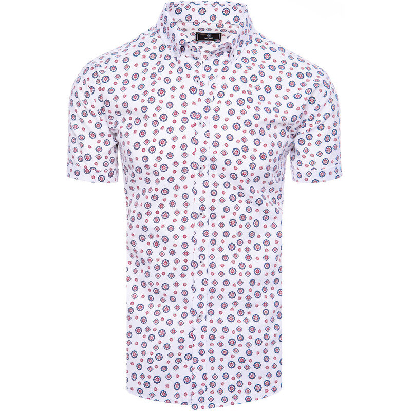 Pánska košeľa s krátkym rukávom Farba Biely DSTREET KX1020 65690943