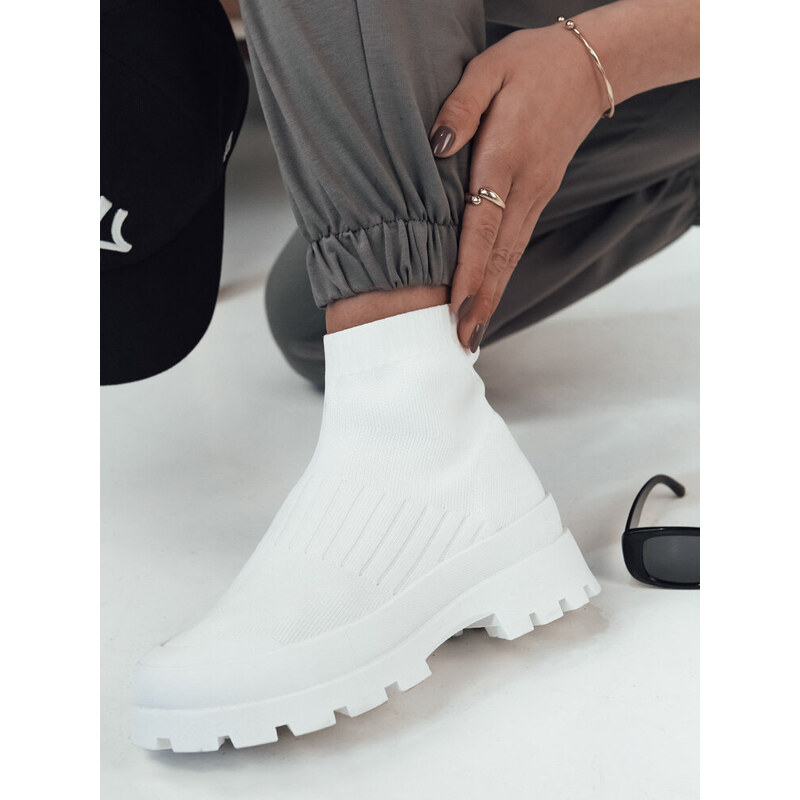 DStreet Dámske skarpetkové slip-on tenisky ORCE biele 60160583