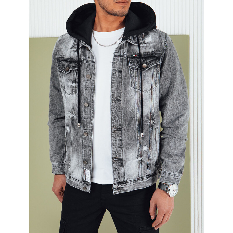 Pánska rifľová bunda Farba svetlosivá DSTREET 65316246