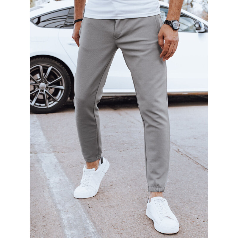 Spodnie męskie joggery jasnoszare Dstreet 59904865