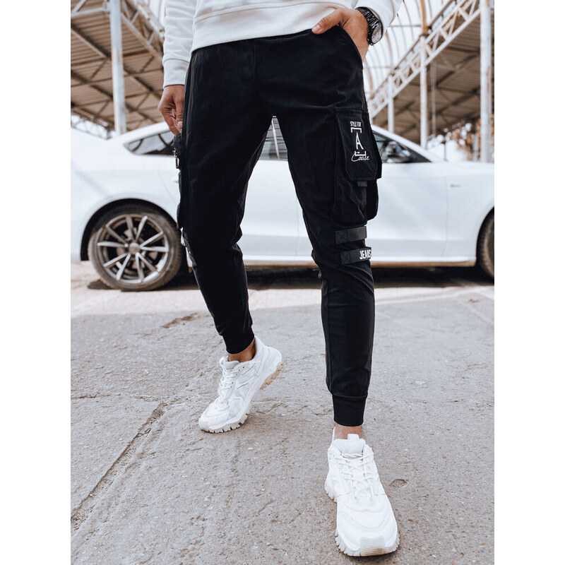 Čierne pánske jogger nohavice Dstreet 67641326