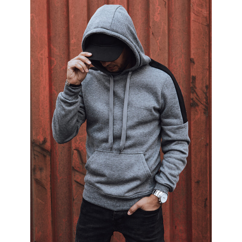 BASIC Tmavosivá pánska mikina s kapucňou BX5807 59689637