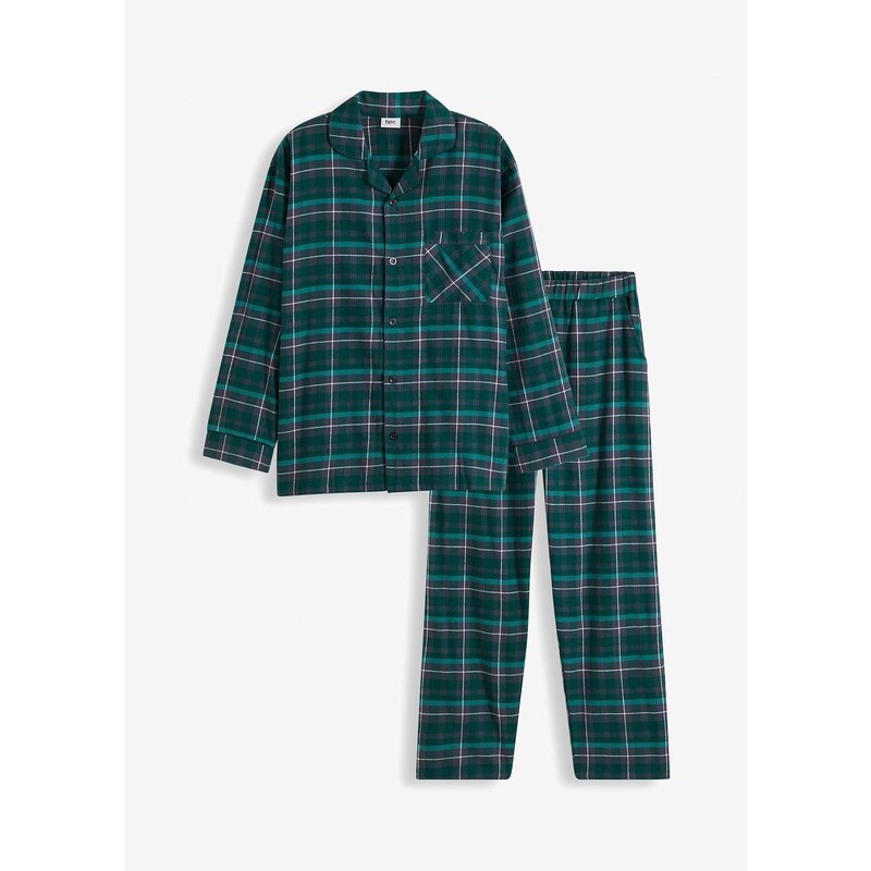bonprix Pyžamo z mäkkého flanelu s gombičkovou légou a dlhými rukávmi, 59720380