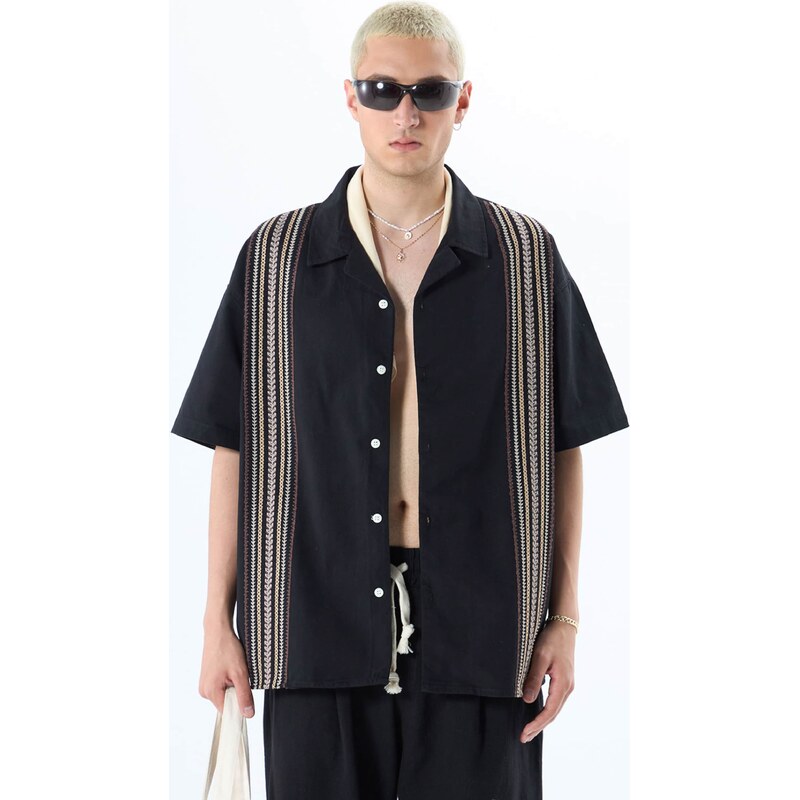 VAMOS CLO Košeľa žltá / čierna / biela 60683131