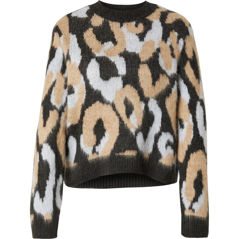 ONLY Sveter ONLWild svetlohnedá / čierna / biela 63149247