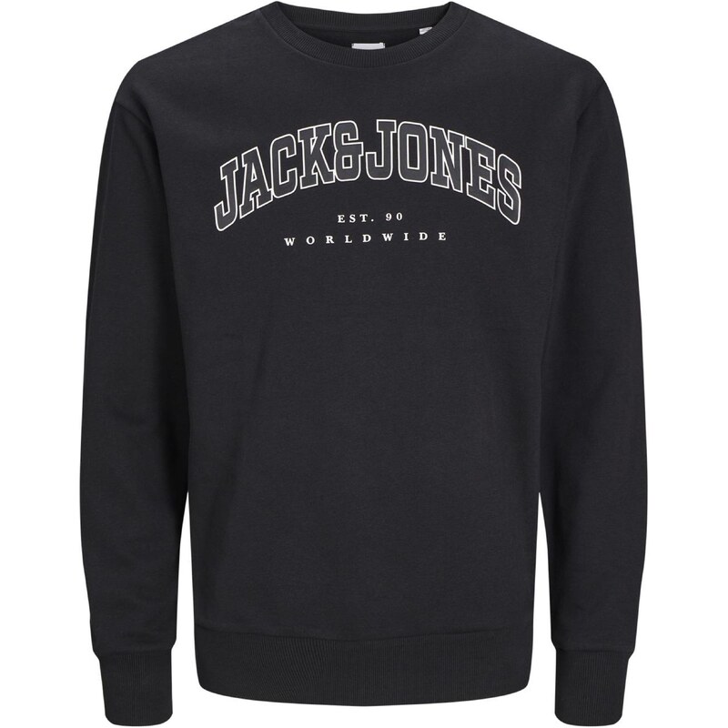 JACK & JONES MINI Mikina JJECALEB čierna / biela 65921144