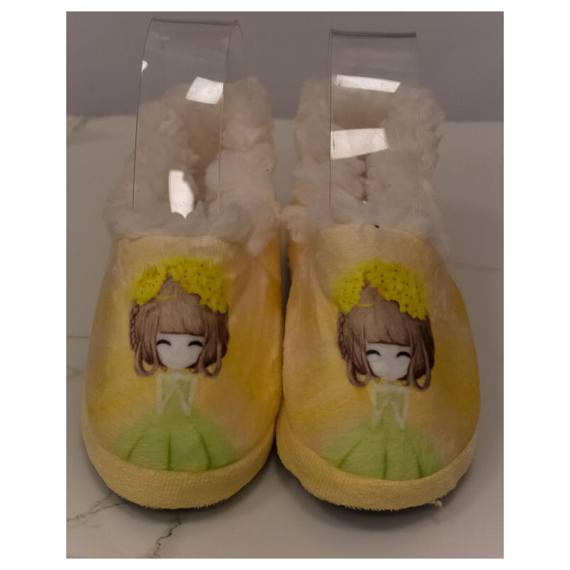 PERSAIL Detské žlté plyšové domáce papuče GIRL 27-29 59705145