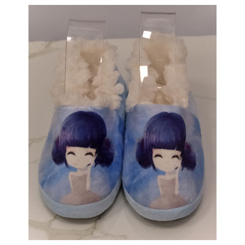 PERSAIL Detské modré plyšové domáce papuče GIRL 27-29 59705147