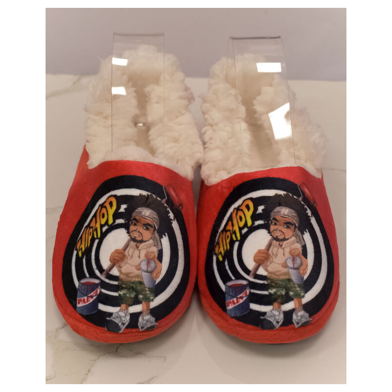 PERSAIL Detské červené plyšové papuče Graffiti Artist 32-35 59705139