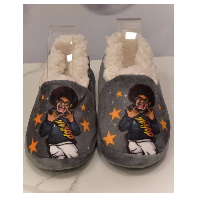 PERSAIL Detské sivé plyšové papuče HIPHOP 32-35 59705140