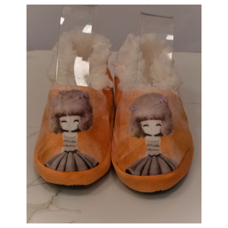 PERSAIL Detské oranžové plyšové domáce papuče GIRL 27-29 59705149