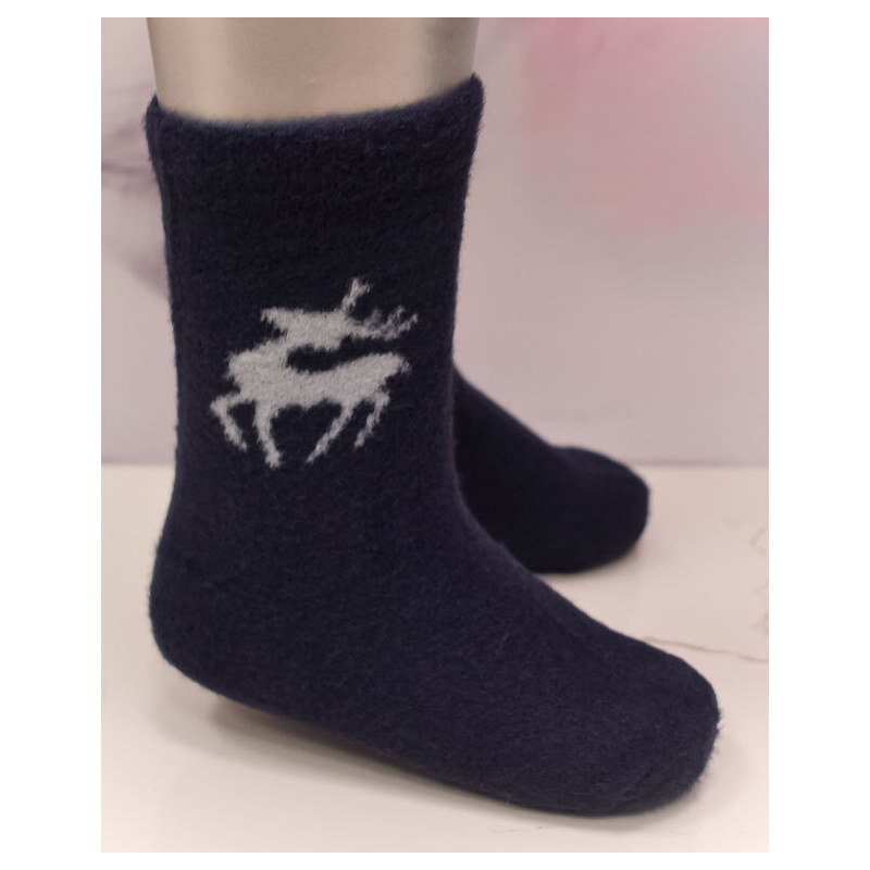 PERSAIL Kašmírové modré ponožky s motívom jeleňa 59705151