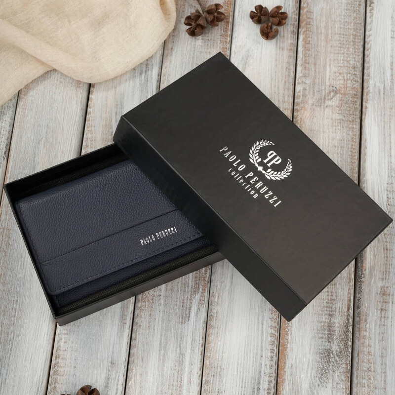 Paolo Peruzzi Dámská kožená peňaženka veľká s RFID | tmavomodrá AL-01 59705940