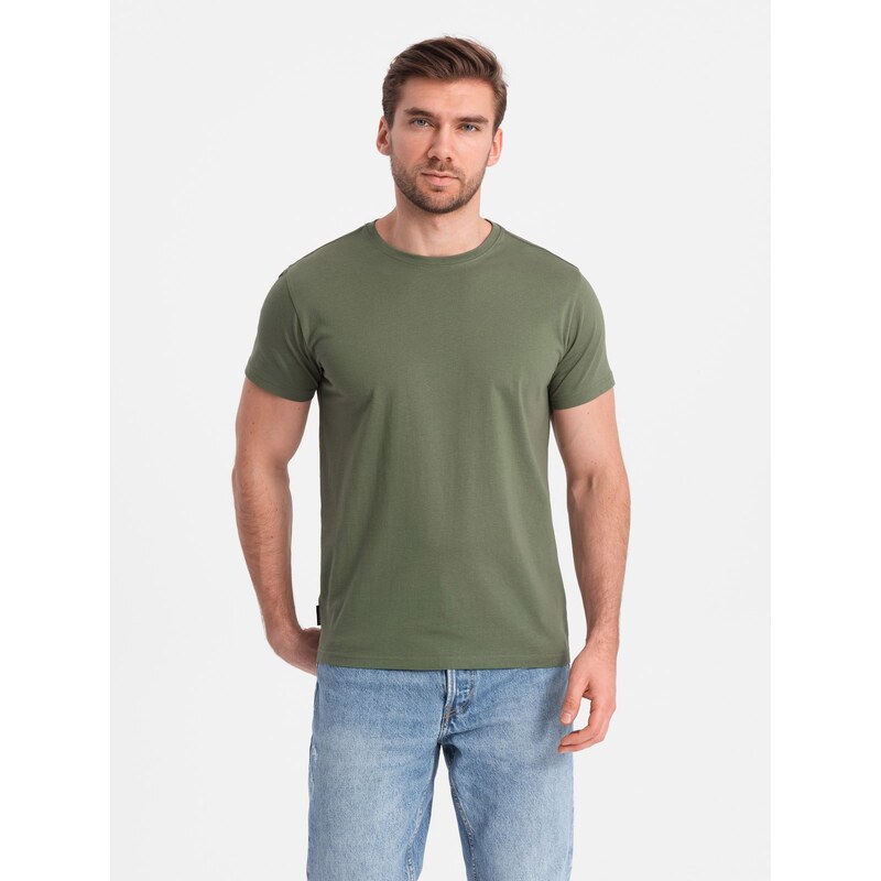 Ombre BASIC mens classic cotton T-shirt - khaki 66316583