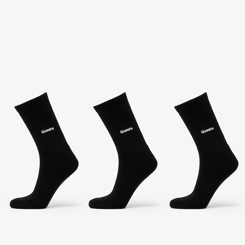 Queens Essential Basic Crew Socks 3-Pack Black 36-38 59716764
