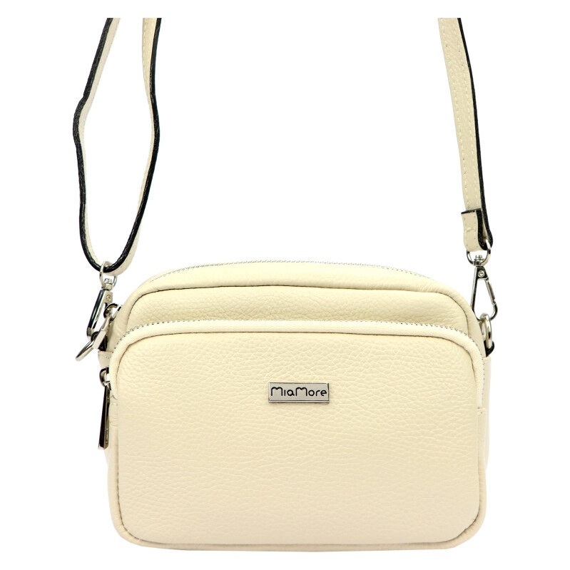 Kožená kabelka MiaMore béžová KZ51680 62179554