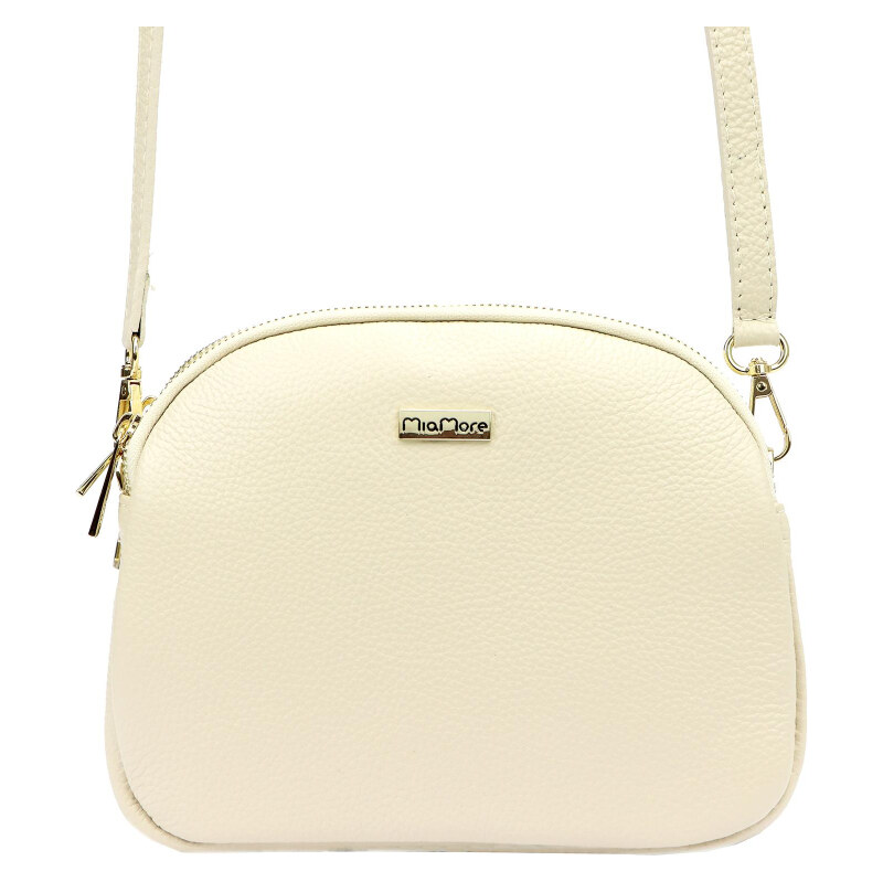 Kožená kabelka MiaMore béžová KZ51322 62179625