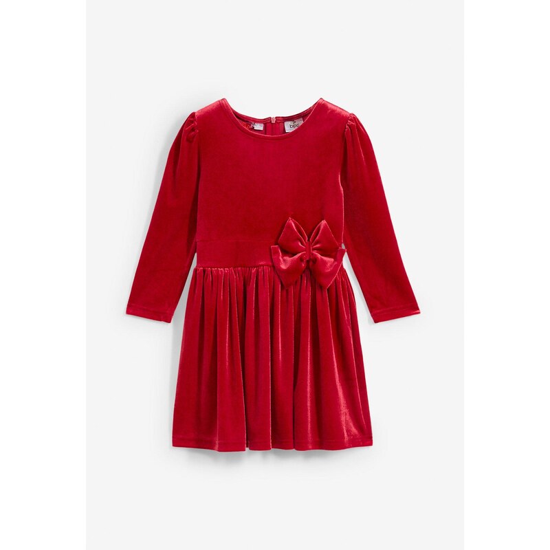 bonprix Dievčenské zamatové šaty, farba červená 59720173