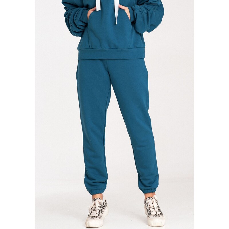 FIGL Modré bavlnené športové tepláky M1056 Blue 59720485