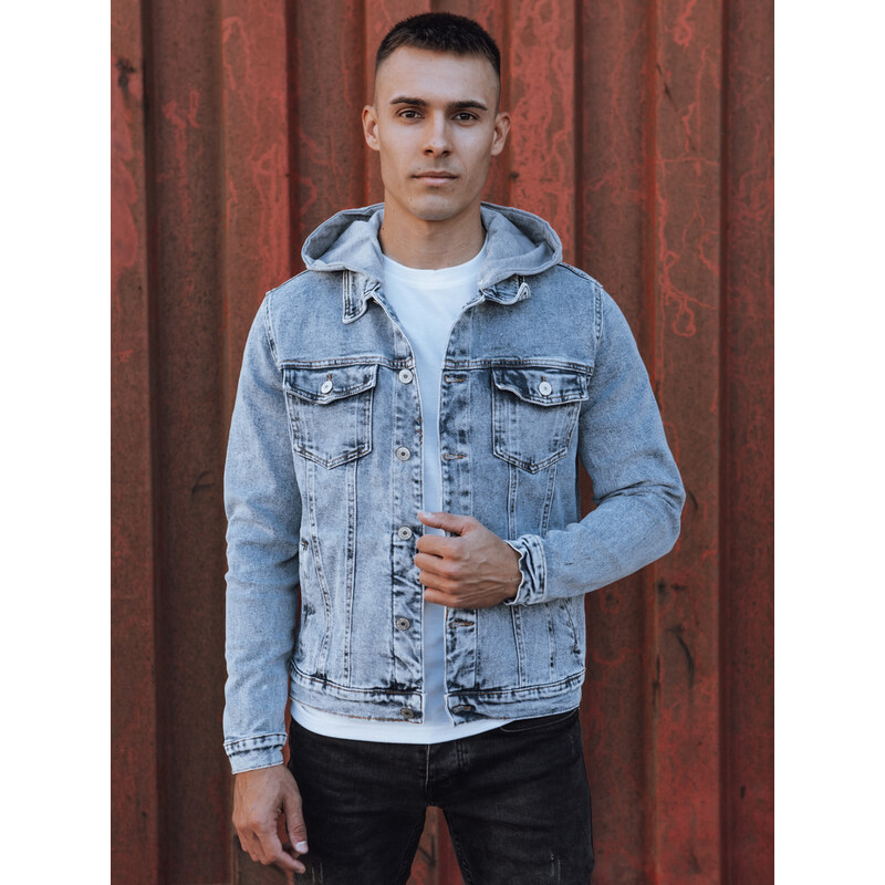 DStreet Pánska rifľová bunda s kapucňou 65385135