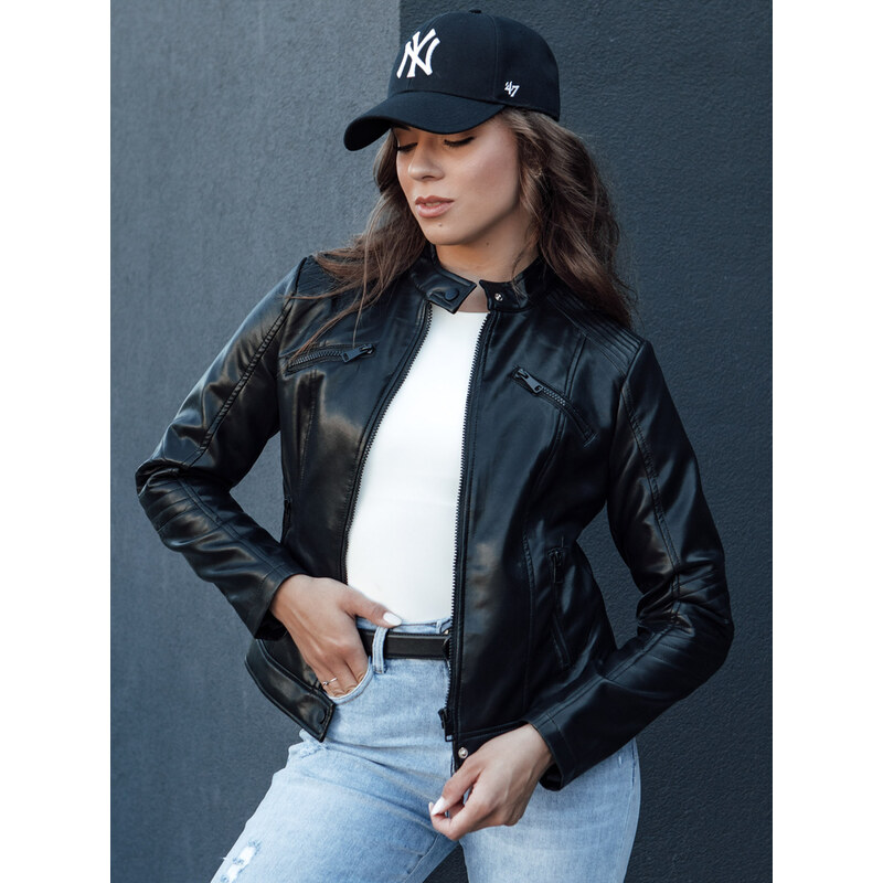 DStreet Dámska kožená bunda KLIROS čierna 64666086