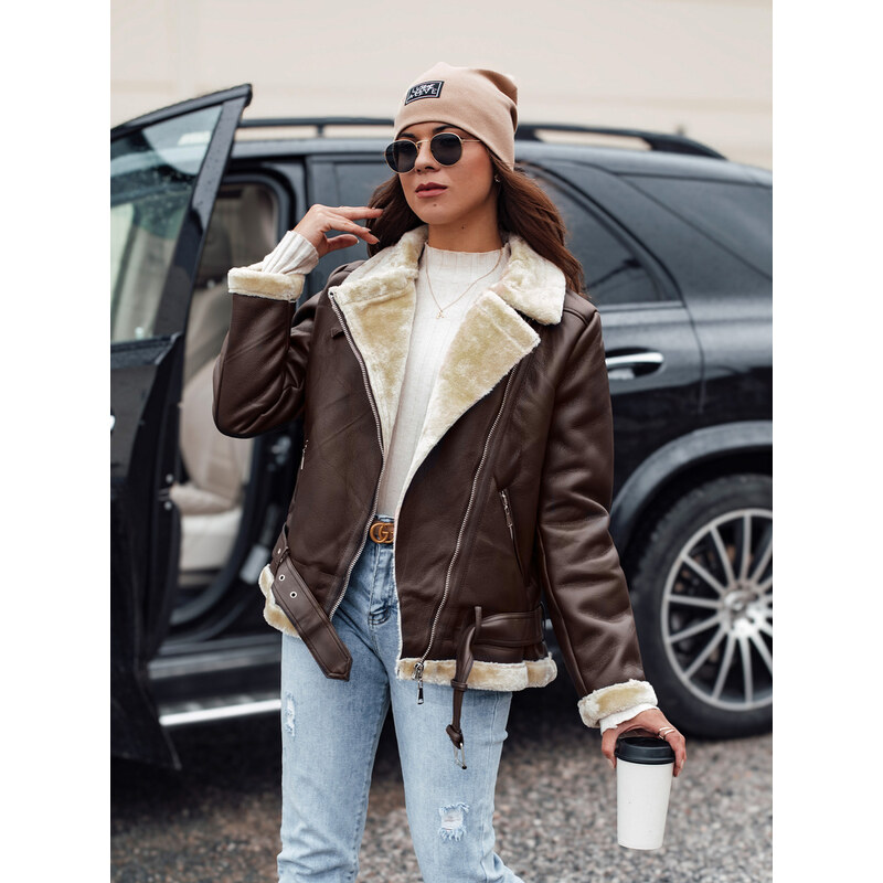 DStreet Dámska kožená bunda s kožušinou NORFDIMA 58446062