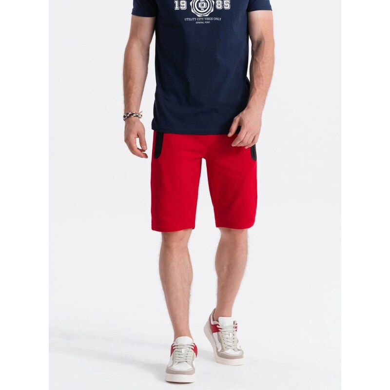 Ombre Clothing Štýlové červené kraťasy W239 53192331