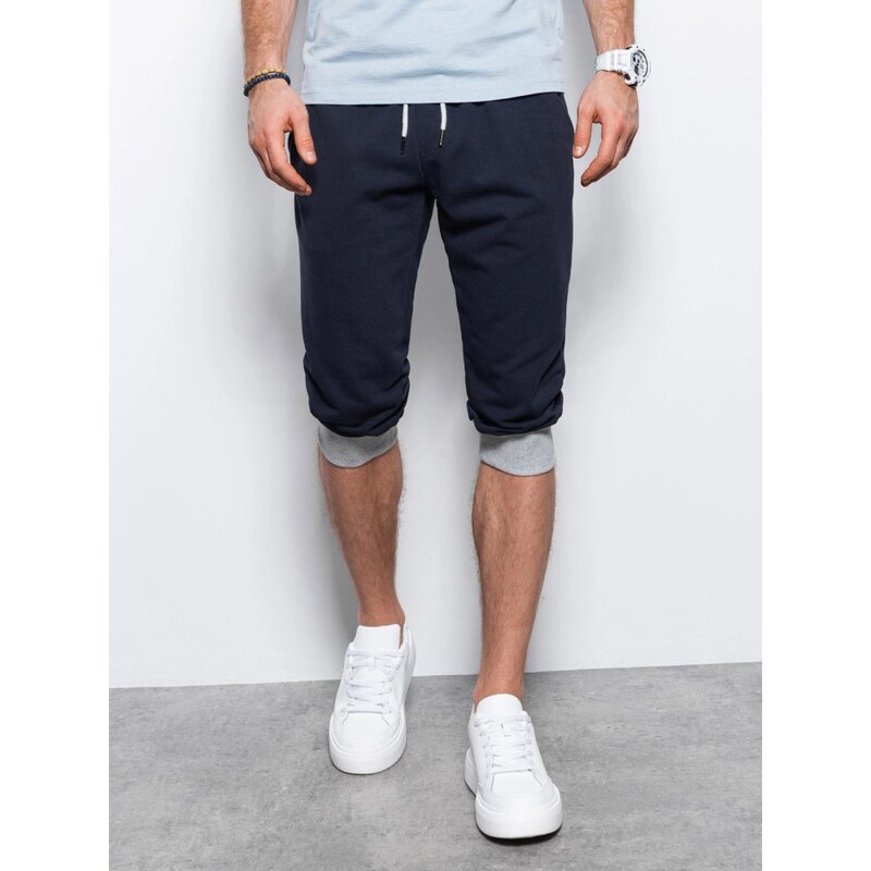 Ombre Clothing Jedinečné teplákové kraťasy granátovo/šedé V4 P29 68470848