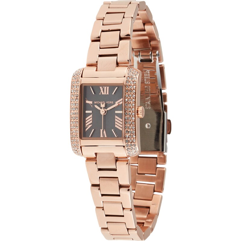 MICHAEL Michael Kors Analógové hodinky EMERY ružové zlato / čierna / 60914702