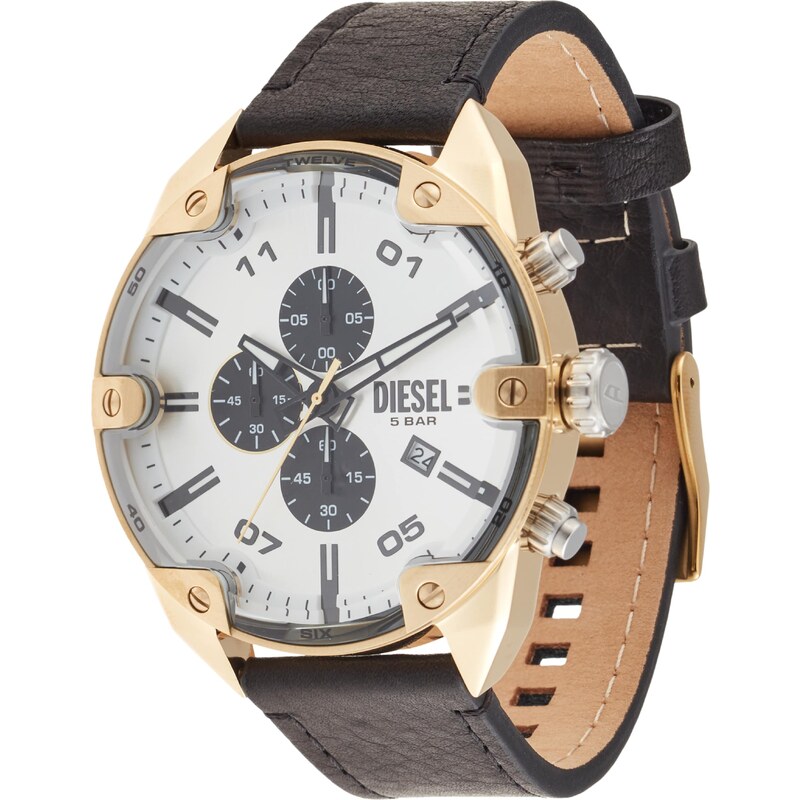 DIESEL Analógové hodinky Spiked zlatá / čierna / strieborná 64943891
