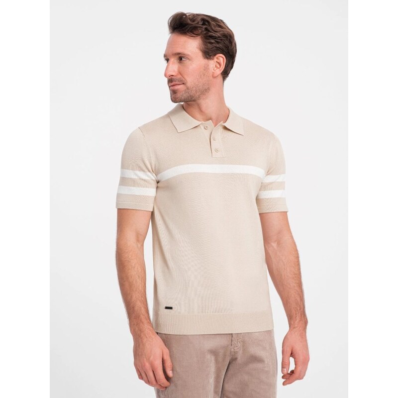 Ombre Clothing Trendy béžová polokošeľa V4 POSS-0118 49645872