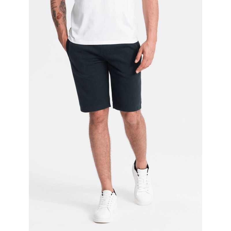 Ombre Clothing Čierne jednofarebné šortky V9 SRBS-0149 52905768