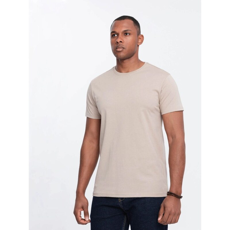 Ombre Clothing Pieskové bavlnené tričko V11 TSBS-0146 54282723