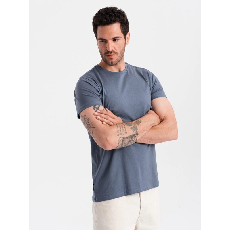 Ombre Clothing Tmavo-modré bavlnené tričko V18 TSBS-0146 63361666