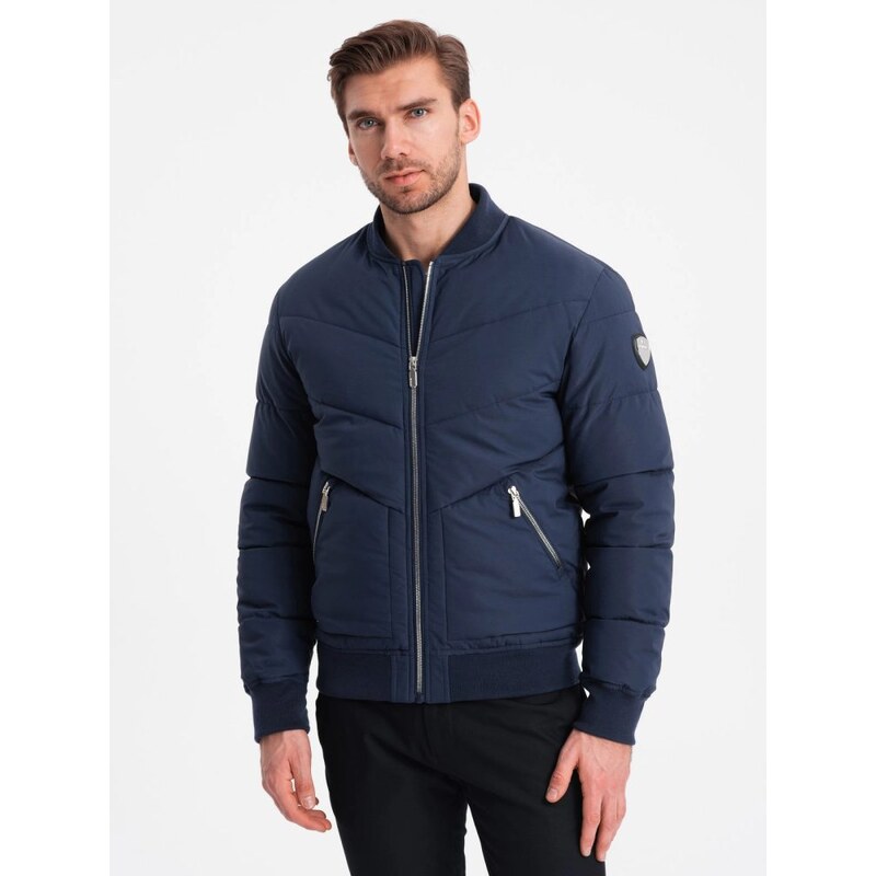 Ombre Clothing Štýlová pánska granátová bomber bunda V2 OM-JALP-0143 57521620