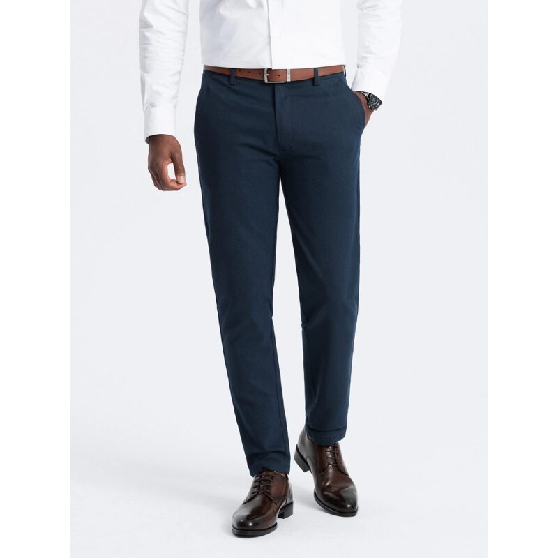 Ombre Clothing Granátové chinos nohavice s jemnou textúrou V3 PACP 49033084