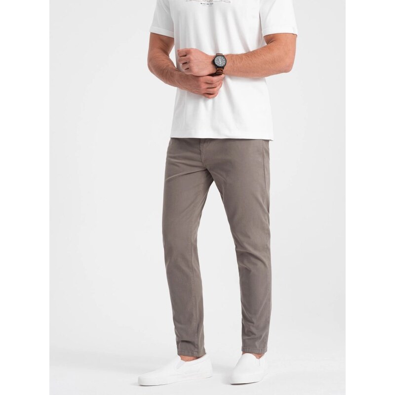 Ombre Clothing Jedinečné béžové pánske nohavice V5 PACP-0151 49382300