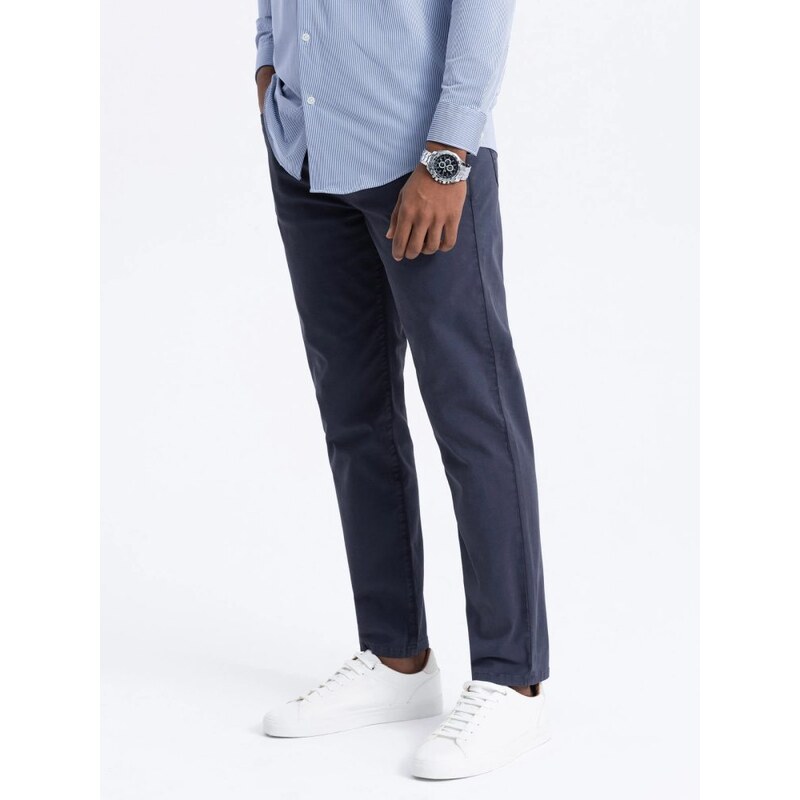 Ombre Clothing Jedinečné tmavo modré pánske nohavice V4 PACP-0151 49382299