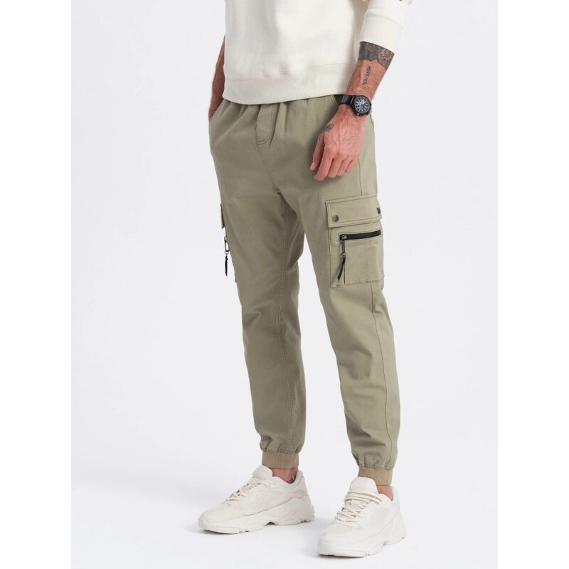 Ombre Clothing Trendové khaki joggery V1 PAJO-0125 51027560