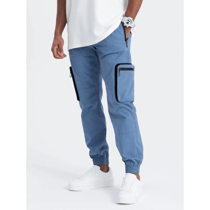 Ombre Clothing Nadčasové modré joggery V7 PAJO-0135 57297222