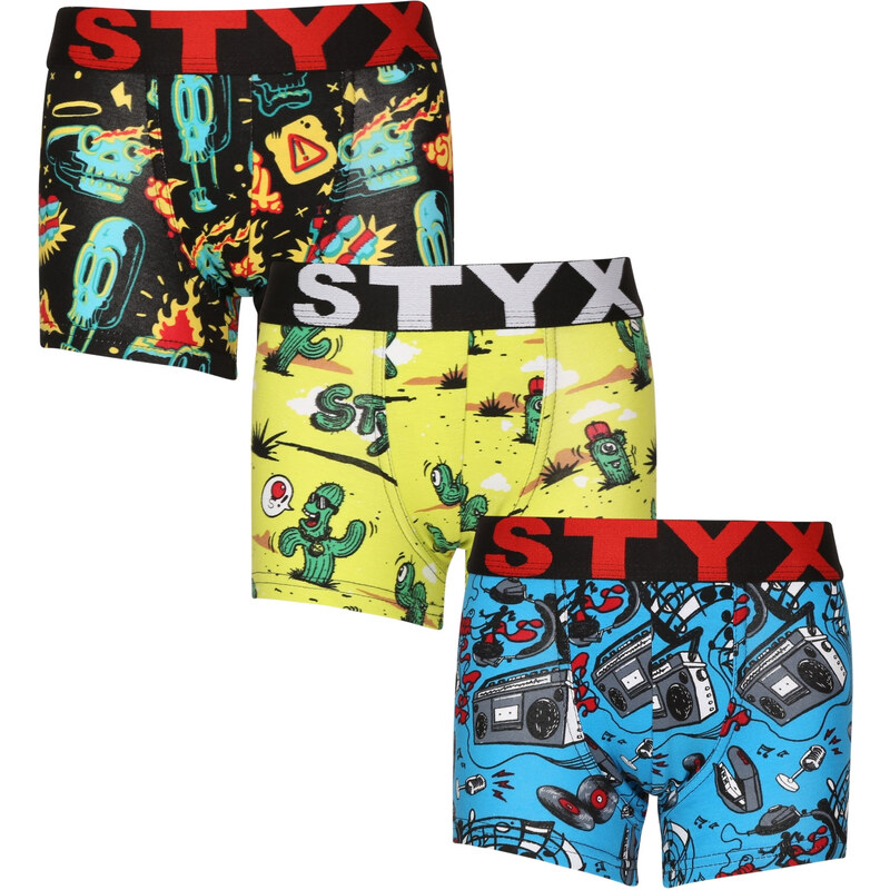 3PACK detské boxerky Styx art športová guma viacfarebné (3GJ13188) 6-8 66060810