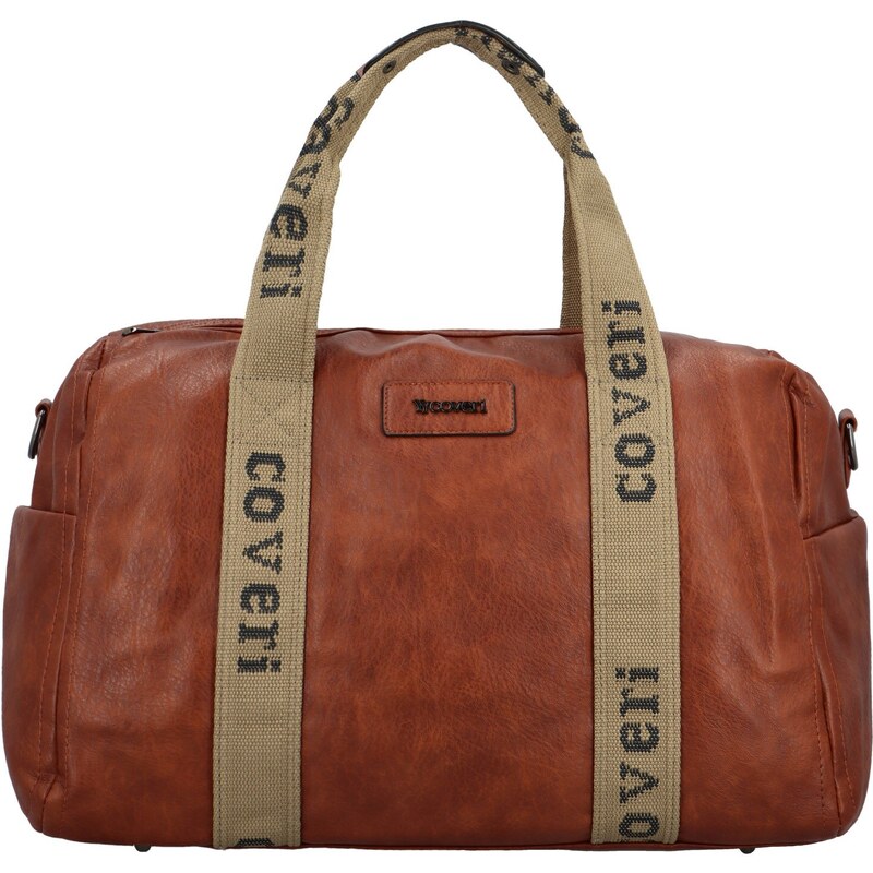 Cestovná dámska koženková taška Coveri Gitara new, hnedá 64832188