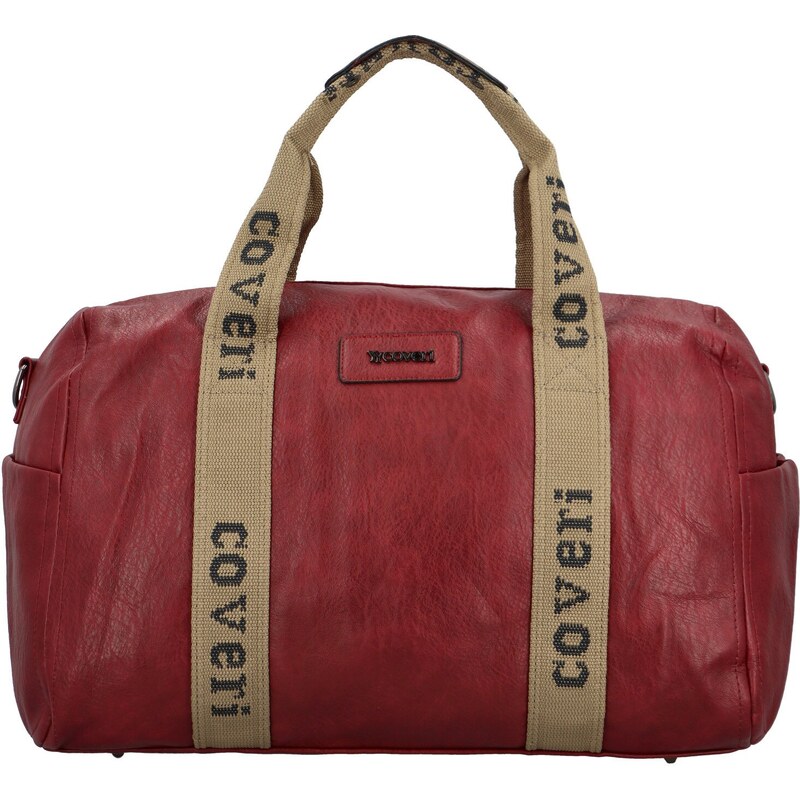 Cestovná dámska koženková taška Coveri Gitara new, červená 64832186