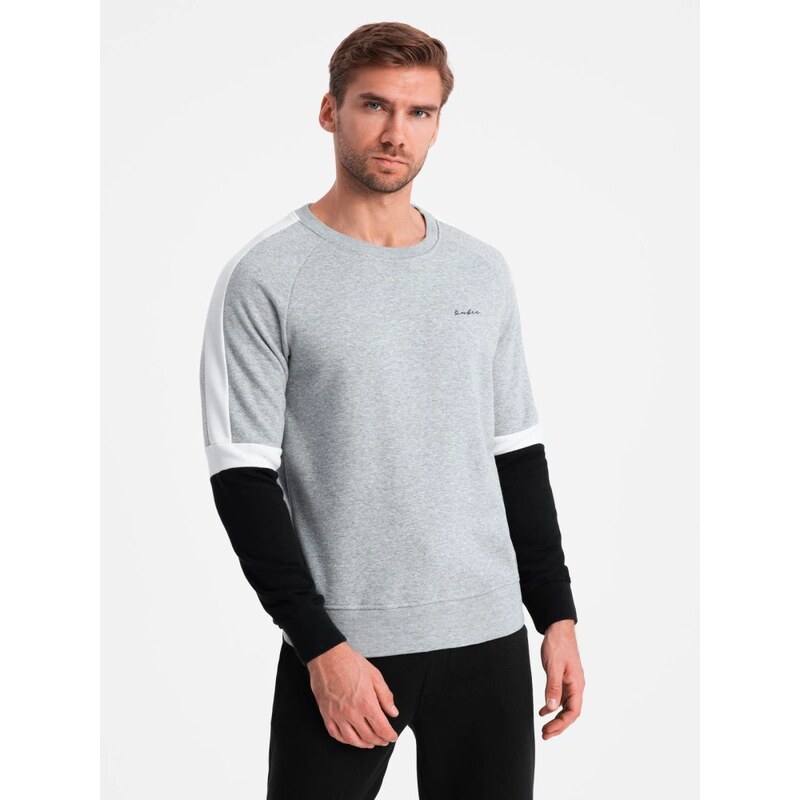 Ombre Clothing Originálna šedá mikina V1 SSNZ-22FW-003 58162458