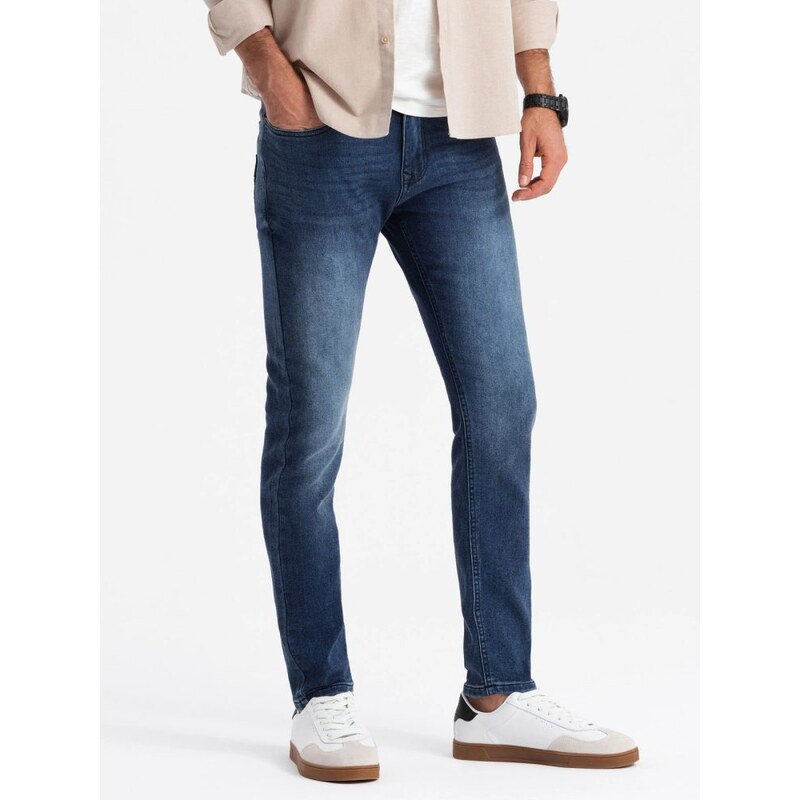 Ombre Clothing Jedinečné modré pánske rifle V1 PADP-0214 58251320