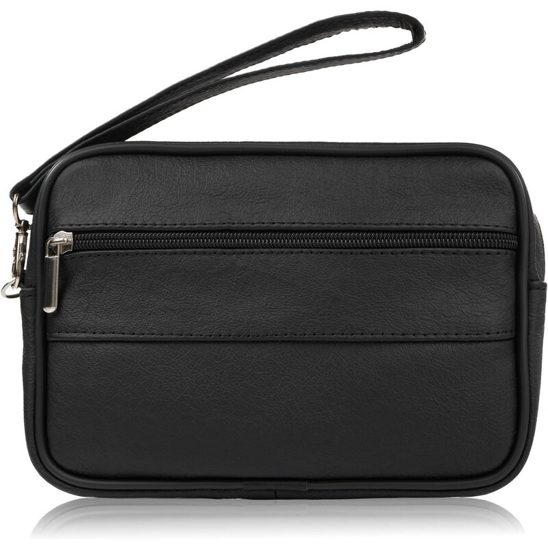 Abruzzo Pánske kožené vrecko priestranná klasická ABR-46 | čierna ABR 59761323