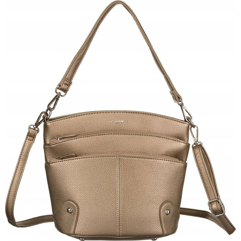 BASIC David Jones Svetlohnedá crossbody kabelka so zipsami F6938 52671751