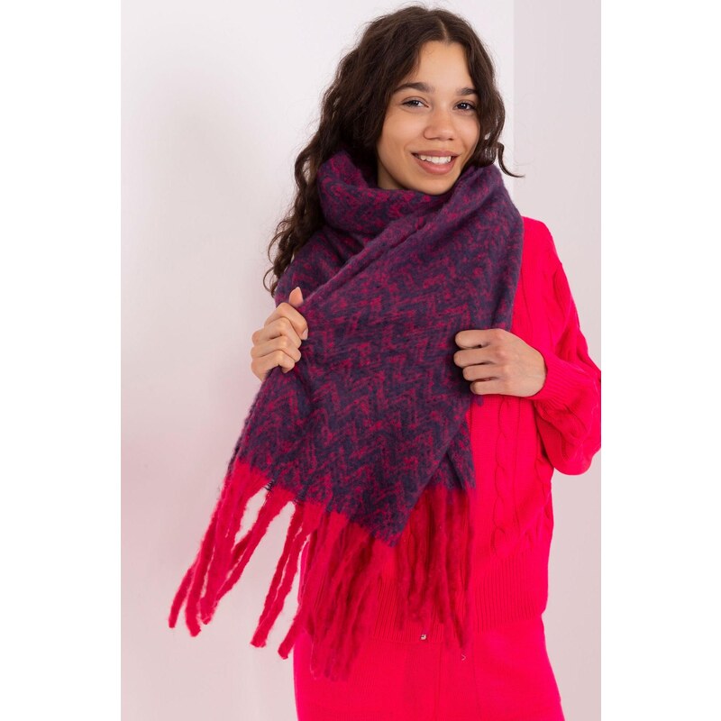 MladaModa Hrejivý dámsky šál so strapcami model 12575 farba námornícka 59762365