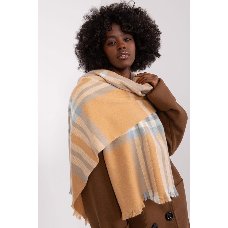 MladaModa Károvaný dámsky šál model 25126 farba camel 59762371