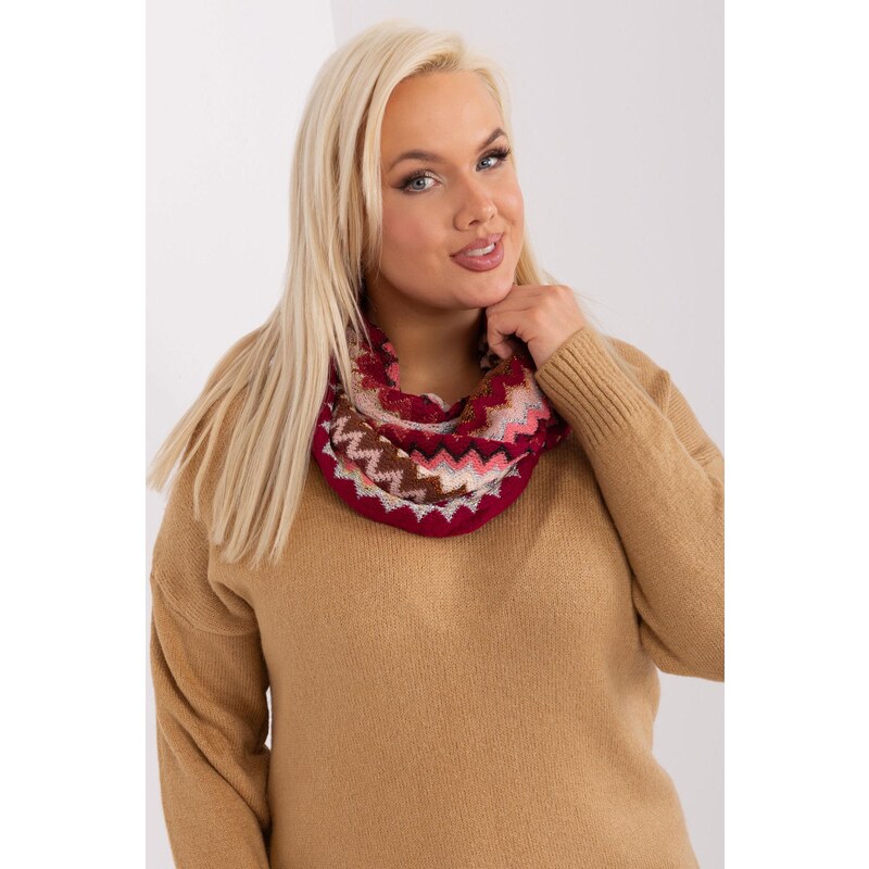 MladaModa Úpletový vzorovaný dámsky komín model 48661 bordový 59762399